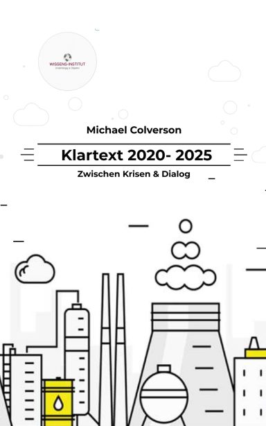 Buchcover mit Titel "Klartext 2020-2025" und stilisierten Stadtansichten.